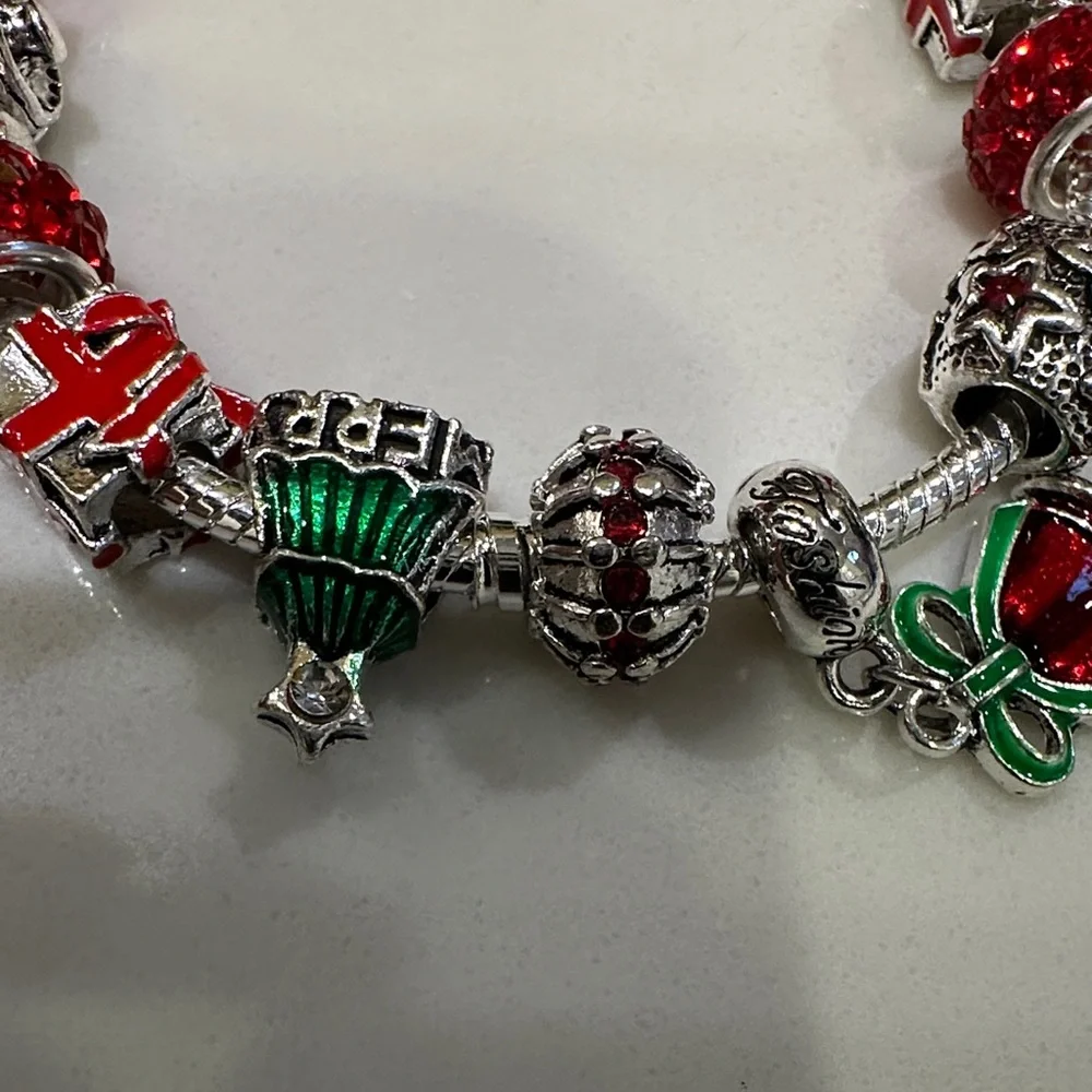 Adidas Silver Bracelet with Red and Green Charms - Picture 12 of 17